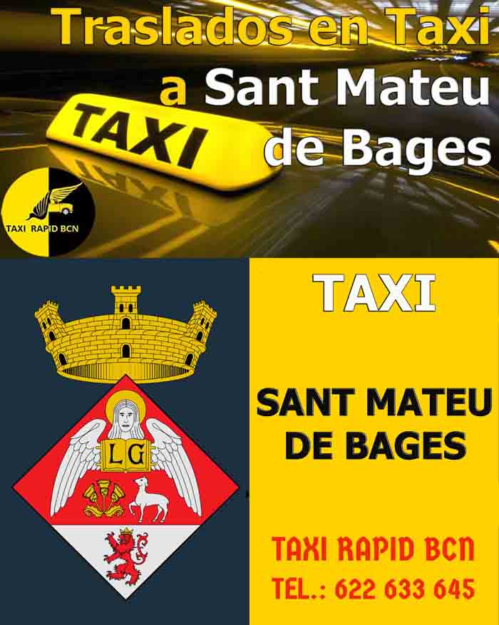 Taxi Sant Mateu de Bages desde Barcelona